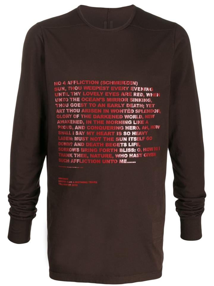 Rick Owens Drkshdw Printed Cotton Sweater - Brown