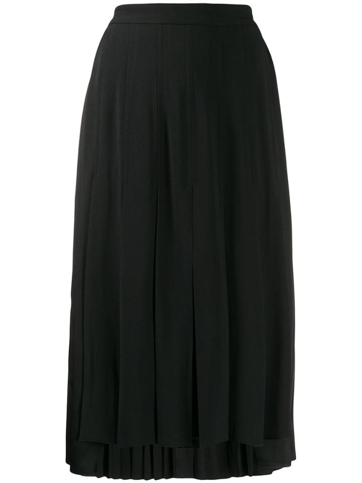 Nº21 Pleated Asymmetric Skirt - Black