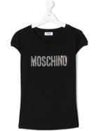 Moschino Kids Logo Studded T-shirt - Black