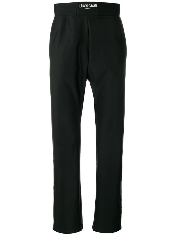 Roberto Cavalli Logo Stripe Track Pants - Black
