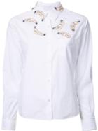 Jimi Roos Embroidered Banana Shirt, Women's, Size: Medium, White, Cotton
