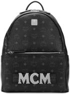 Mcm Monogram Print Backpack - Black