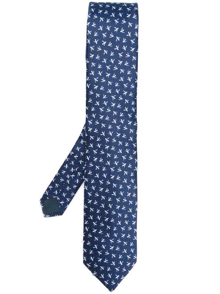 Lanvin Bird Pattern Tie - Blue