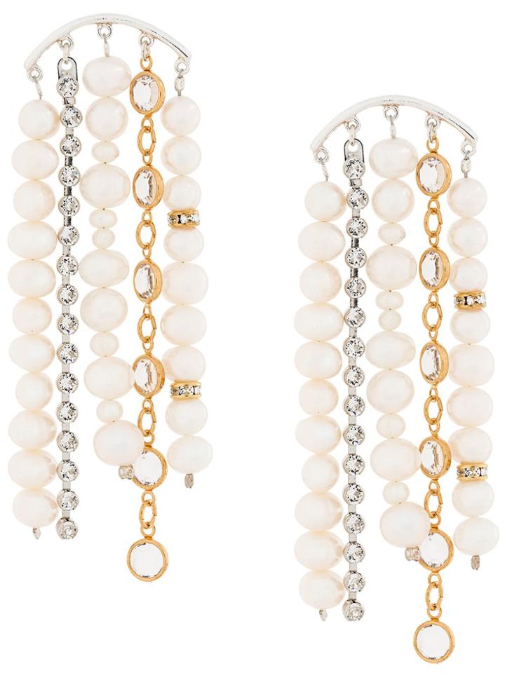 Magda Butrym Large Faux-pearl Drop Earrings - White