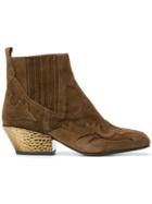Ash Western Ankle Boots - Brown
