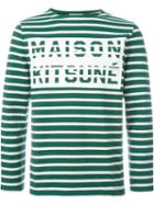 Maison Kitsuné Striped Sweatshirt, Men's, Size: Small, Green, Cotton