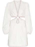 Zimmermann Corsage Cutout Mini Dress - White