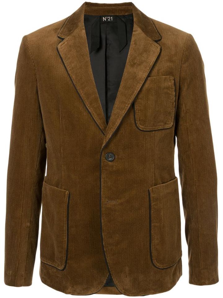 Nº21 Single-breasted Corduroy Blazer - Brown