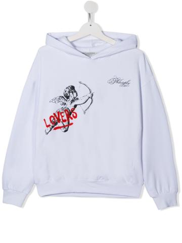 Philosophy Di Lorenzo Serafini Kids Teen Lovers Print Hoodie - White