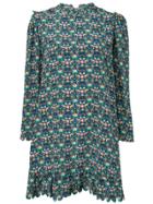 Horror Vacui Scalloped Hem Dress - Blue