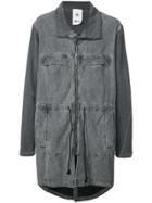 Lost & Found Rooms Oversized Washed Effect Coat - Grey