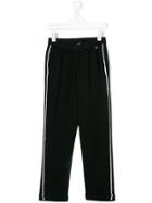 Simonetta Contrast Piped Trousers - Black