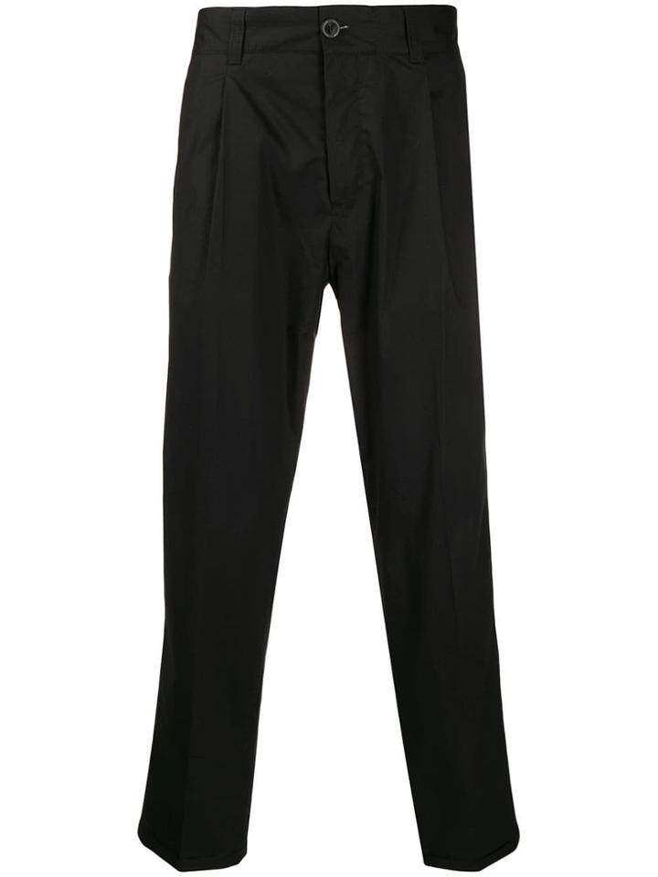 Pt Ghost Project Cropped Double Pleat Trousers - Black