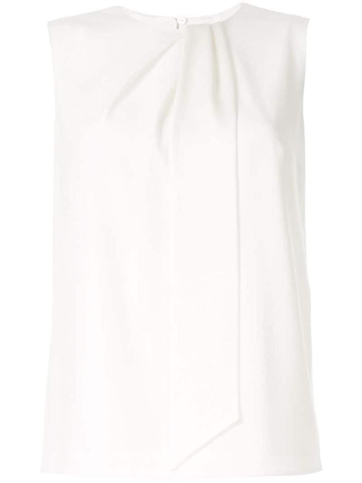 Paule Ka Sleeveless Draped Blouse - White