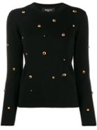 Paule Ka Embellished Knit Sweater - Black