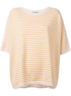 N.peal - Oversized Stripe T-shirt - Women - Cashmere - M, Nude/neutrals, Cashmere