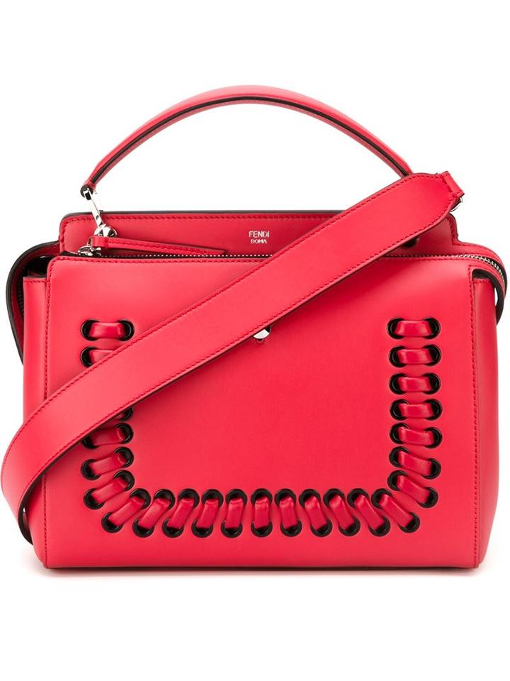 Fendi Fashion Show Dotcom Tote, Women's, Red, Leather
