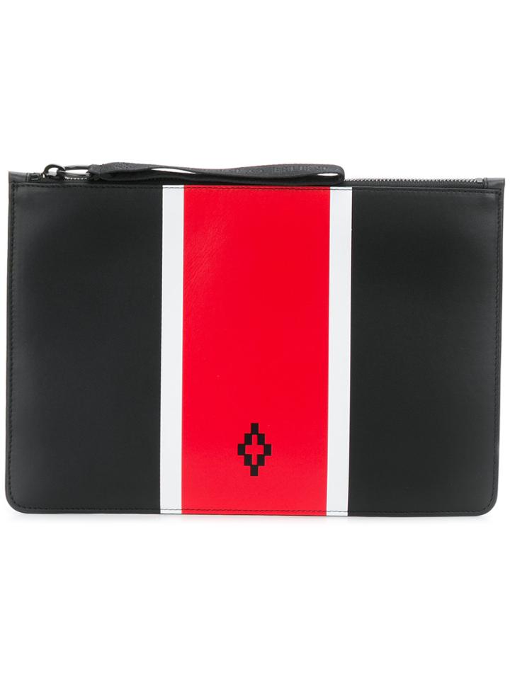 Marcelo Burlon County Of Milan Stripes Clutch Bag - Black