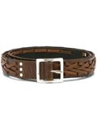 Saint Laurent Braided Belt - Brown