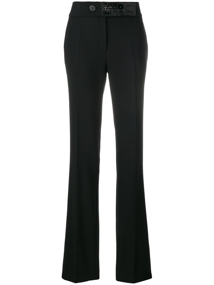 Prada Embellished Straight-leg Trousers - Black
