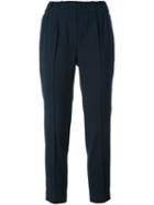 Brunello Cucinelli Cropped Trousers, Women's, Size: 46, Blue, Polyester/acetate/cupro/virgin Wool