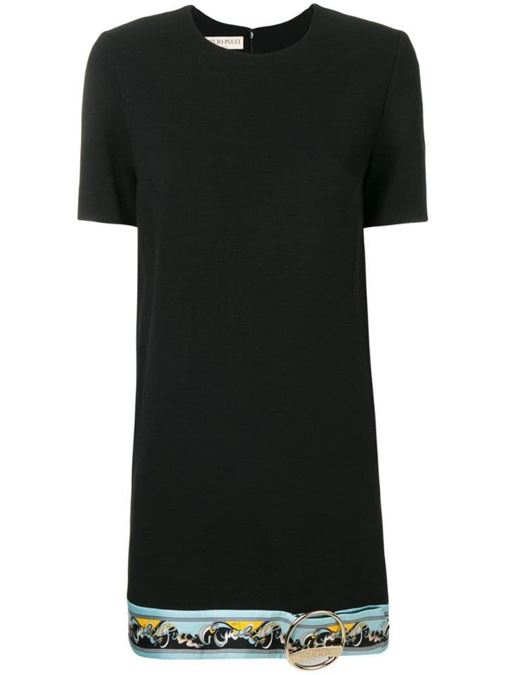 Emilio Pucci Contrast Hemline Shift Dress - Black