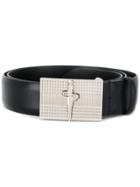 Cesare Paciotti Logo Plaque Belt - Black