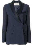 Maison Kitsuné Shawl Collar Knotted Jacket - Blue