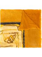 Avant Toi - Printed Scarf - Women - Silk/cashmere - One Size, Yellow/orange, Silk/cashmere