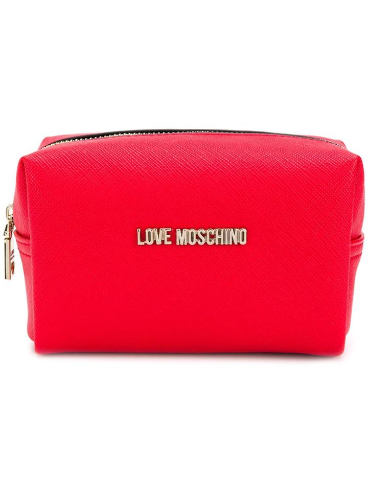 Love Moschino Saffiano Wash Bag - Red