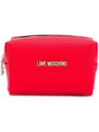Love Moschino Saffiano Wash Bag - Red
