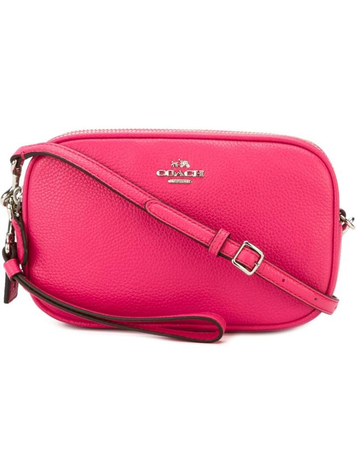 Coach Top Zip Crossbody Bag, Women's, Pink/purple, Leather
