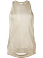 Michael Michael Kors Fine Knit Sleeveless Top, Women's, Size: Small, Grey, Viscose/polyester/metallic Fibre