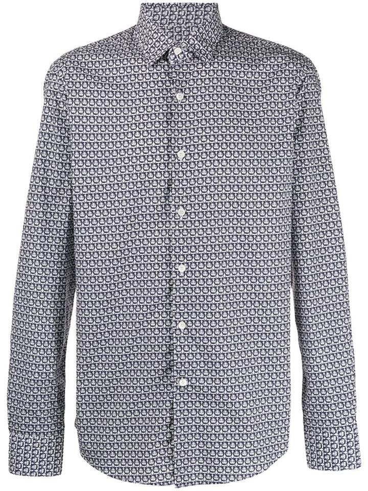 Salvatore Ferragamo Geometric Print Shirt - Blue