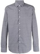 Salvatore Ferragamo Geometric Print Shirt - Blue