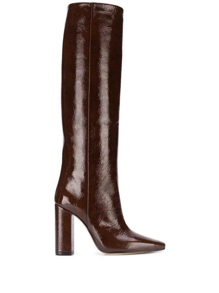 Paris Texas Square Toe High Boots - Brown