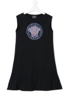 Young Versace Teen Embellished Medusa Dress - Blue