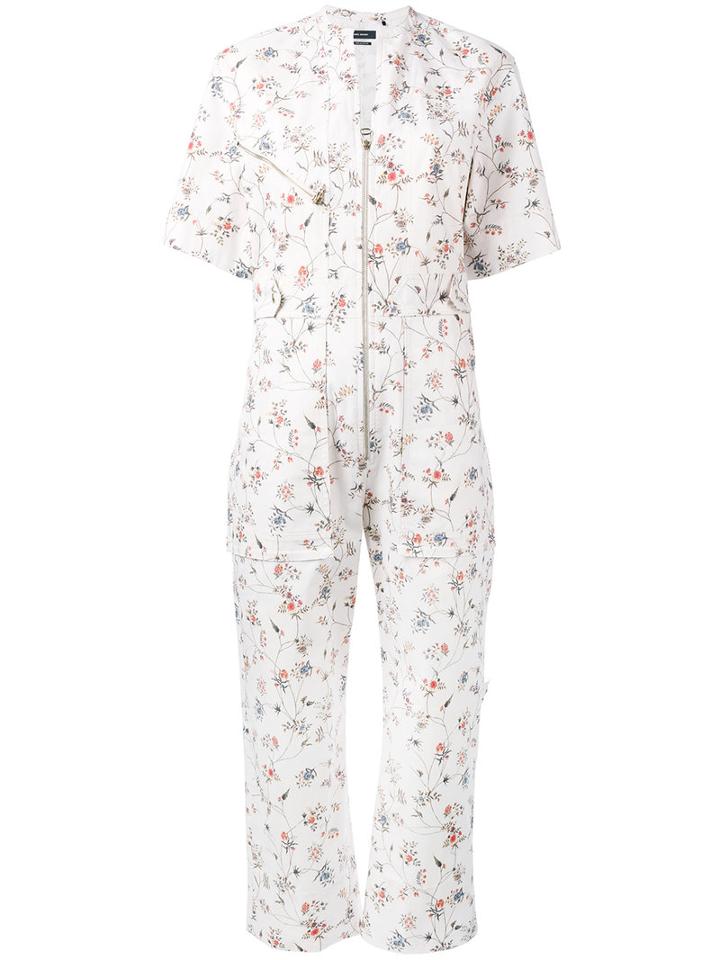 Isabel Marant - Floral Jumpsuit - Women - Cotton - 36, Nude/neutrals, Cotton