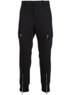 Neil Barrett Zipped Ankle Trousers, Men's, Size: 50, Black, Polyester/spandex/elastane/wool