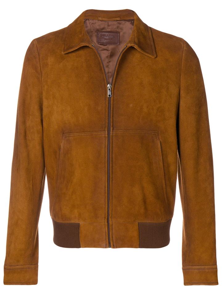Prada Suede Zipped Jacket - Brown