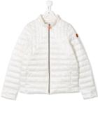 Save The Duck Kids Teen Zipped Padded Jacket - White
