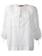 No21 Panelled Blouse, Women's, Size: 42, White, Cotton/silk