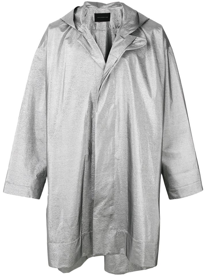 Christopher Kane Glitter Oversized Hooded Coat - Metallic