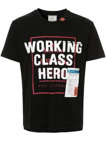 Maison Mihara Yasuhiro 'working Class Hero' Print T-shirt - Black