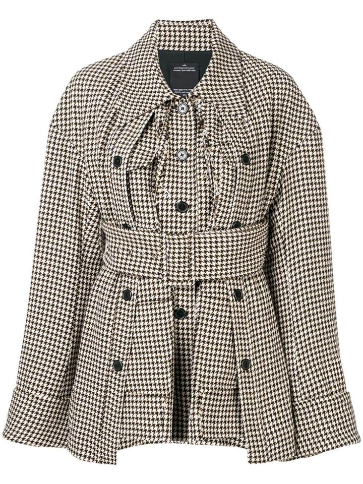 Rokh Herringbone Fitted Coat - White