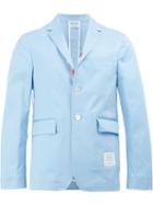 Thom Browne Cropped Sleeve Blazer, Men's, Size: 1, Blue, Cotton