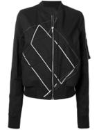 Rick Owens Abstract Print Bomber Jacket - Black