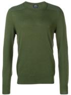 A.p.c. Panelled Crew Neck Sweater - Green