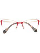 Miu Miu Eyewear Cat Eye Frame Glasses, Red, Acetate/metal (other)