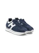 Hogan Kids Glitter Detail Chunky Heel Sneakers - Blue